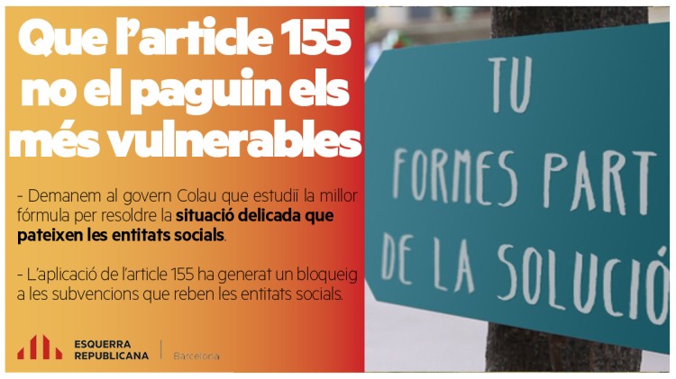 comissions, comissions ajuntament barcelona, erc entitats socials, entitats socials 155